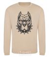 Sweatshirt A bulldog in a collar sand фото