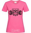 Women's T-shirt Bulldog with a barbell heliconia фото