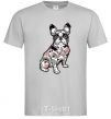 Men's T-Shirt A bulldog in a tattoo grey фото