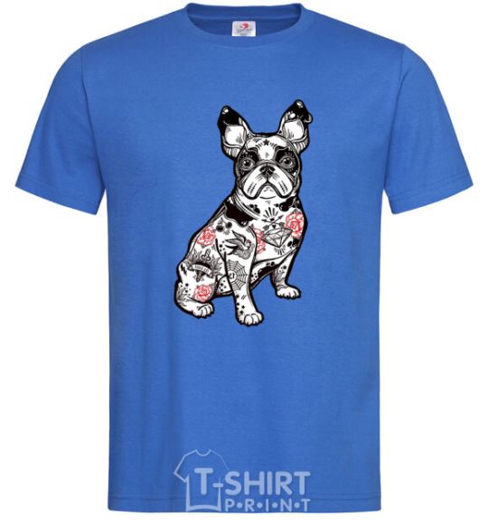 Men's T-Shirt A bulldog in a tattoo royal-blue фото