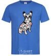 Men's T-Shirt A bulldog in a tattoo royal-blue фото