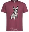 Men's T-Shirt A bulldog in a tattoo burgundy фото