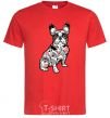 Men's T-Shirt A bulldog in a tattoo red фото