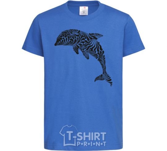 Kids T-shirt Dolphin curves royal-blue фото