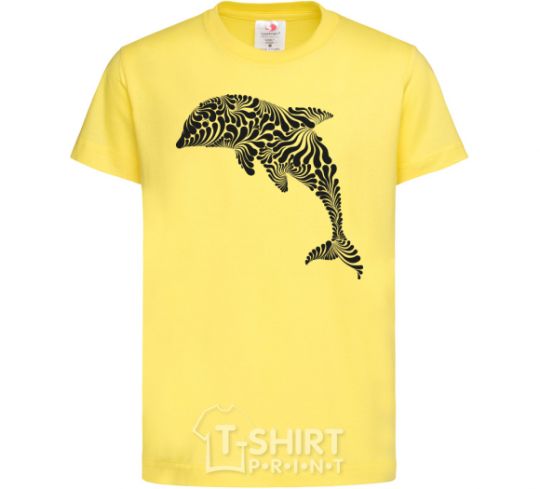 Kids T-shirt Dolphin curves cornsilk фото