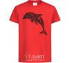 Kids T-shirt Dolphin curves red фото