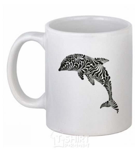 Ceramic mug Dolphin curves White фото