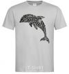 Men's T-Shirt Dolphin curves grey фото