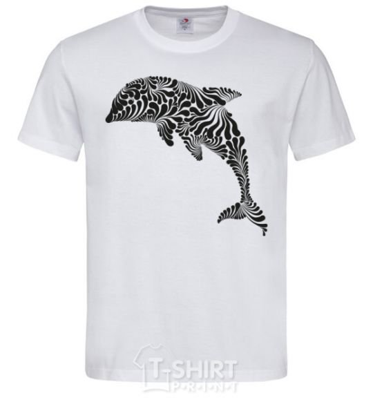 Men's T-Shirt Dolphin curves White фото