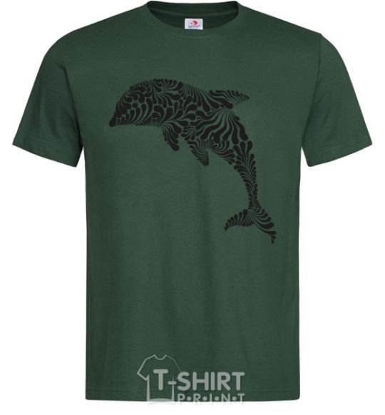 Men's T-Shirt Dolphin curves bottle-green фото