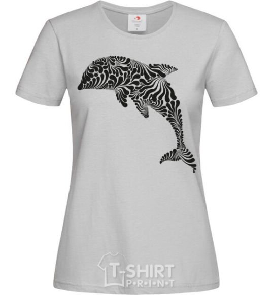Women's T-shirt Dolphin curves grey фото