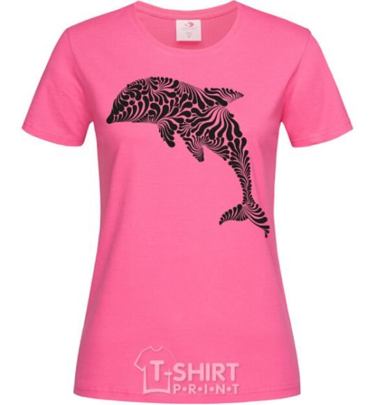 Женская футболка Dolphin curves Ярко-розовый фото