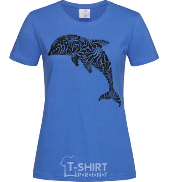 Women's T-shirt Dolphin curves royal-blue фото
