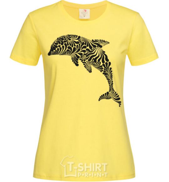 Женская футболка Dolphin curves Лимонный фото
