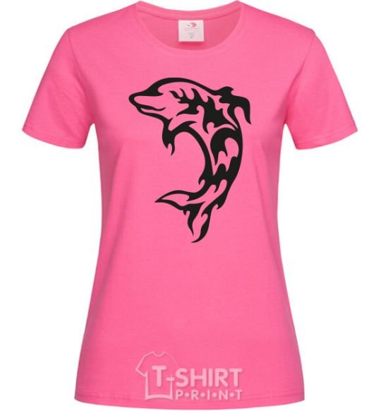 Women's T-shirt Black dolphin heliconia фото