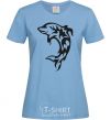 Women's T-shirt Black dolphin sky-blue фото