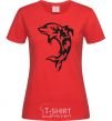 Women's T-shirt Black dolphin red фото