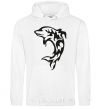 Men`s hoodie Black dolphin White фото