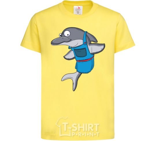 Kids T-shirt A dolphin in an apron cornsilk фото