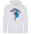 Men`s hoodie A dolphin in an apron sport-grey фото