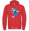 Men`s hoodie A dolphin in an apron bright-red фото