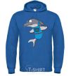 Men`s hoodie A dolphin in an apron royal фото