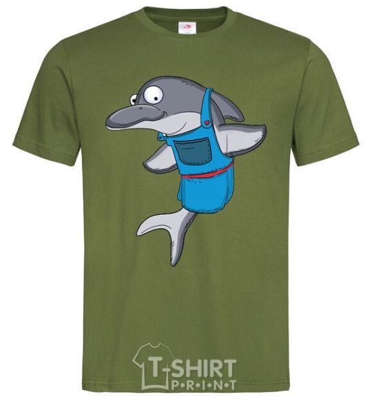 Men's T-Shirt A dolphin in an apron millennial-khaki фото