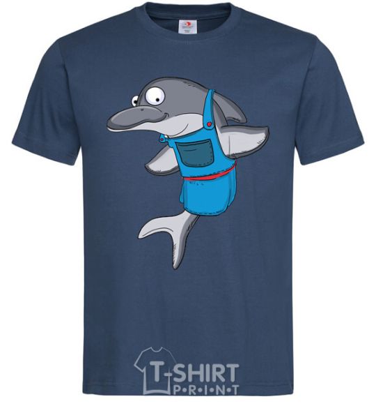 Men's T-Shirt A dolphin in an apron navy-blue фото