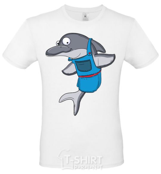 Men's T-Shirt A dolphin in an apron White фото