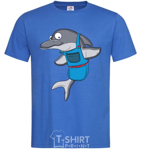 Men's T-Shirt A dolphin in an apron royal-blue фото