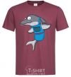 Men's T-Shirt A dolphin in an apron burgundy фото