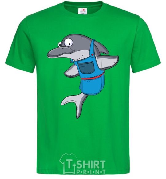 Men's T-Shirt A dolphin in an apron kelly-green фото