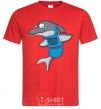 Men's T-Shirt A dolphin in an apron red фото