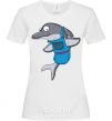 Women's T-shirt A dolphin in an apron White фото