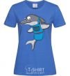 Women's T-shirt A dolphin in an apron royal-blue фото