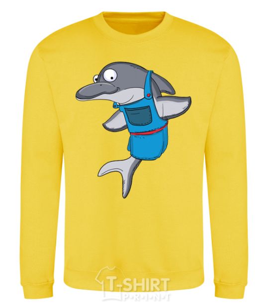 Sweatshirt A dolphin in an apron yellow фото