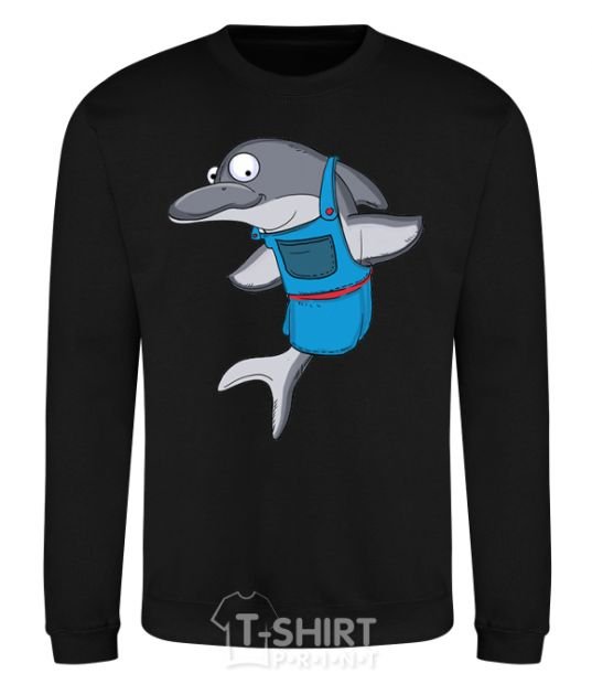 Sweatshirt A dolphin in an apron black фото