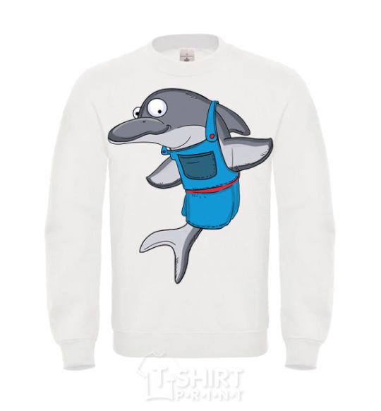 Sweatshirt A dolphin in an apron White фото