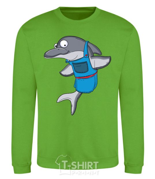 Sweatshirt A dolphin in an apron orchid-green фото