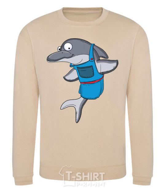 Sweatshirt A dolphin in an apron sand фото