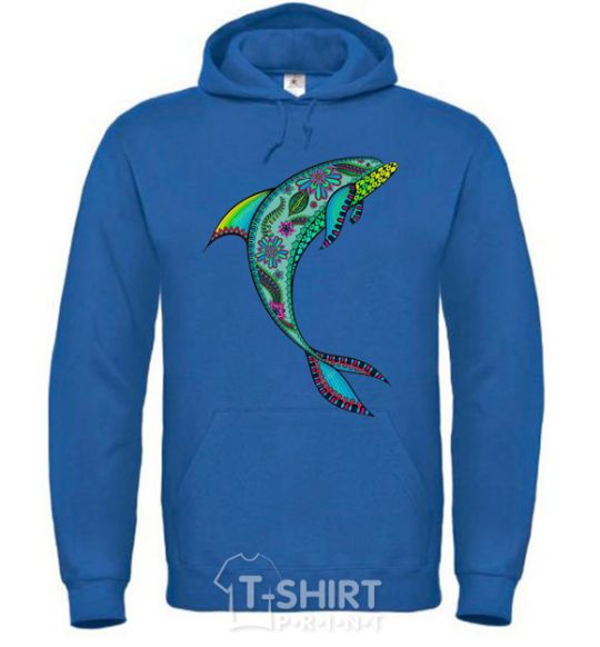 Men`s hoodie Dolphin illustration royal фото