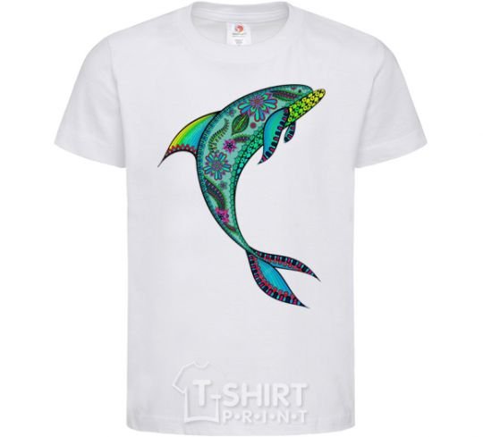 Kids T-shirt Dolphin illustration White фото
