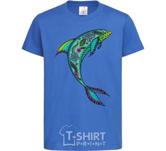 Детская футболка Дельфин иллюстрация Ярко-синий фото