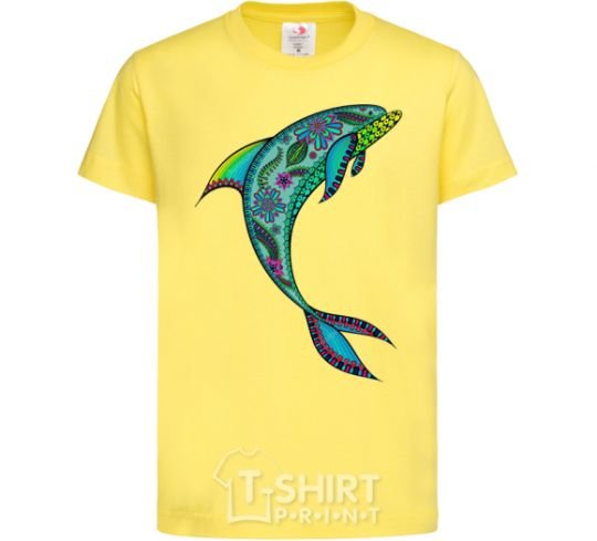 Детская футболка Дельфин иллюстрация Лимонный фото