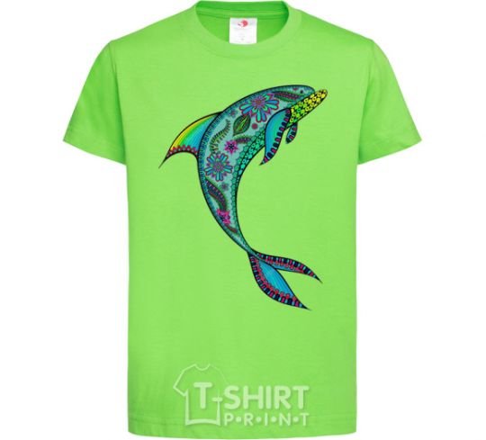 Kids T-shirt Dolphin illustration orchid-green фото