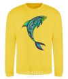 Sweatshirt Dolphin illustration yellow фото