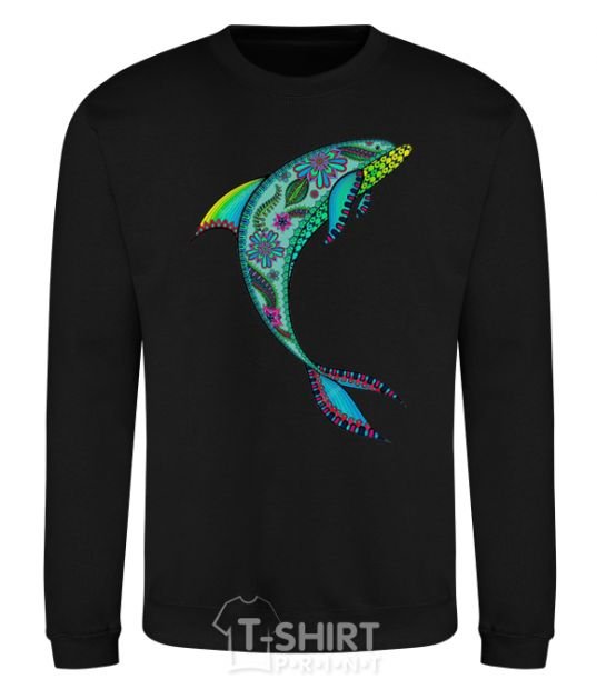 Sweatshirt Dolphin illustration black фото