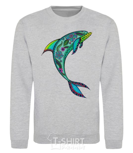 Sweatshirt Dolphin illustration sport-grey фото