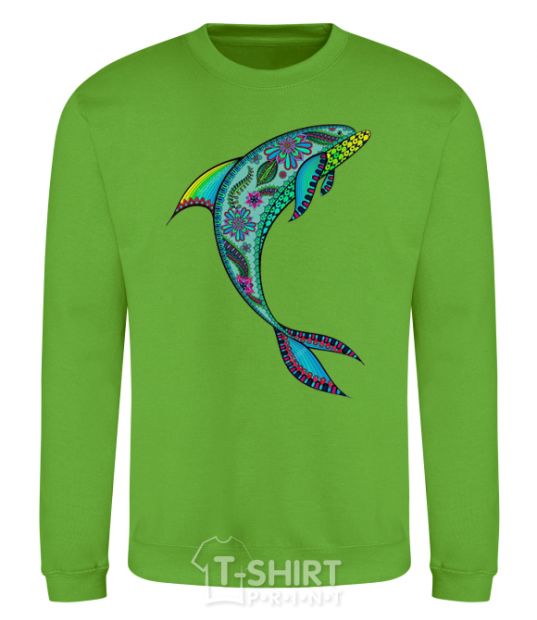 Sweatshirt Dolphin illustration orchid-green фото