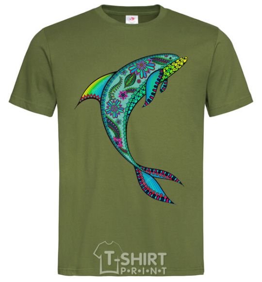 Men's T-Shirt Dolphin illustration millennial-khaki фото